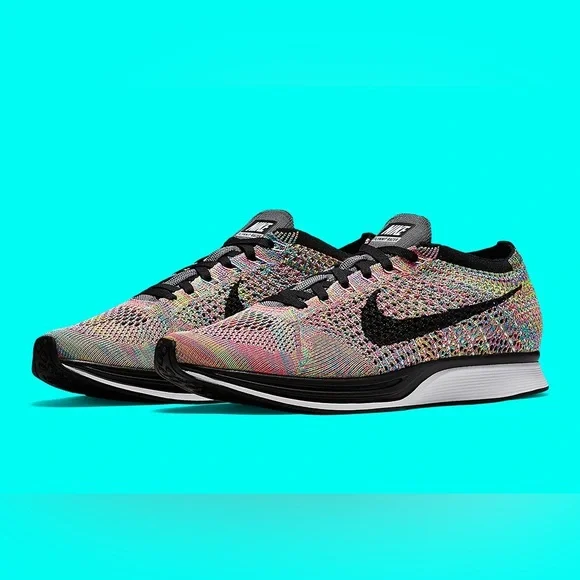 Nike flyknit 2016 grey tongue multicolor Nike Flyknit Racer Multicolor Grey Tongue 2016 Size 11  main image 3